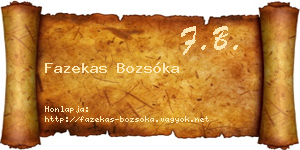 Fazekas Bozsóka névjegykártya